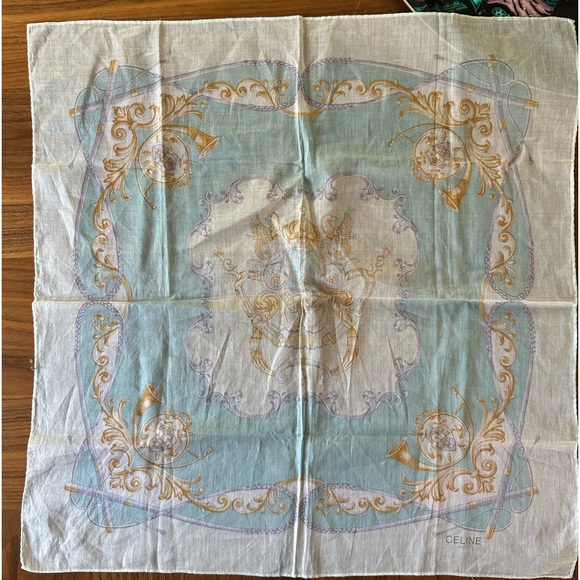 Vintage CELINE Small Scarf Horsebit Triomphe Hanker chief - Picture 4 of 5